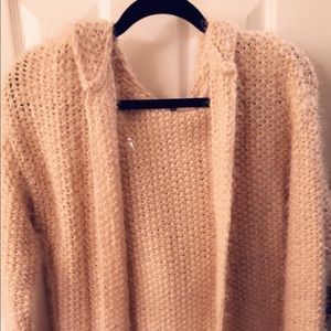 Long cardigan with hood